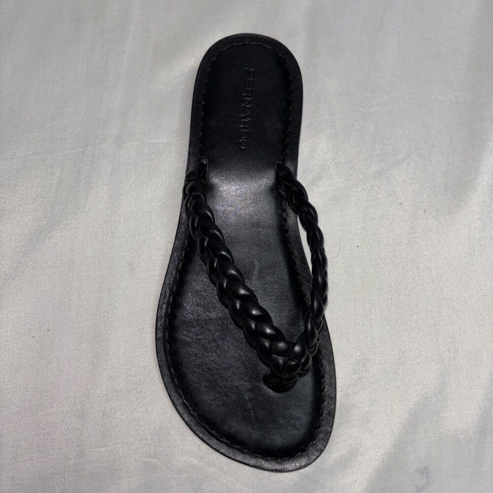 Bernardo Black Braided Leather Flip Flop Sandals Women’s Size 9M Brazil - Picture 6 of 6